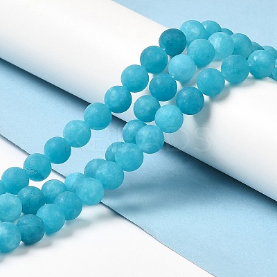 Natural Dyed White Jade Beads Strands G-M402-B01-02-1