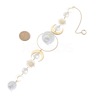 Glass Teardrop Window Hanging Suncatchers X-HJEW-JM04515-01-1