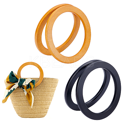 4Pcs 2 Colors Wood Round Shaped Handles Replacement DIY-PH0003-30-1