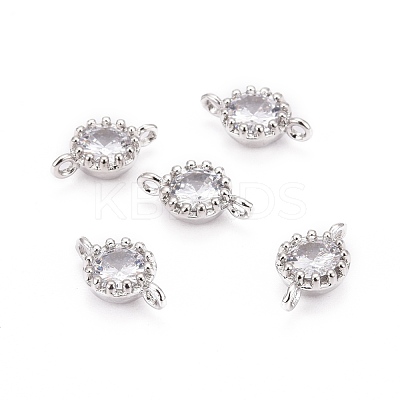 Flower Brass Micro Pave Cubic Zirconia Links X-ZIRC-L054-09P-NR-1
