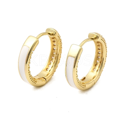 Brass Micro Pave Clear Cubic Zirconia Hoop Earrings EJEW-K276-11G-02-1