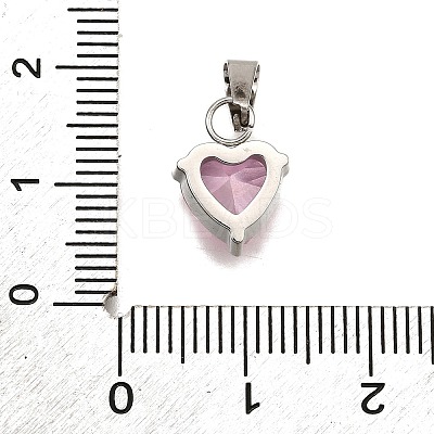 304 Stainless Steel Micro Pave Cubic Zirconia Pendants STAS-B086-13P-02-1