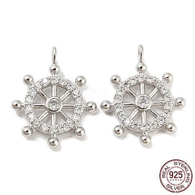 925 Sterling Silver Micro Pave Cubic Zirconia Charms STER-Q190-04P-1