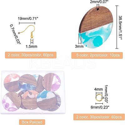 Two Tone Dangle Earrings DIY Making Kit DIY-OC0008-04-1