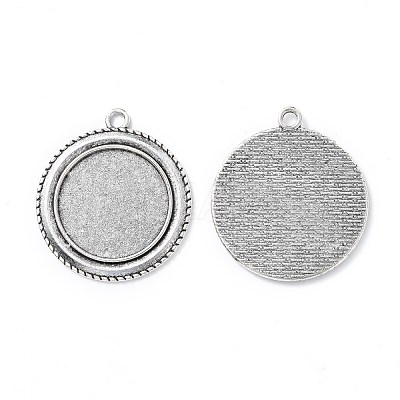 Vintage Tibetan Style Alloy Pendant Cabochon Bezel Settings TIBEP-O006-19AS-1