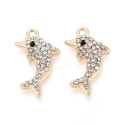 Rack Plating Alloy Rhinestone Pendants PALLOY-T091-23M-G-1