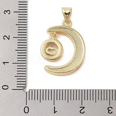 Brass Micro Pave Clear Cubic Zirconia Pendants KK-I712-49G-05-1