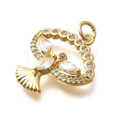 Brass Micro Pave Cubic Zirconia Pendants KK-B128-12G-02-1