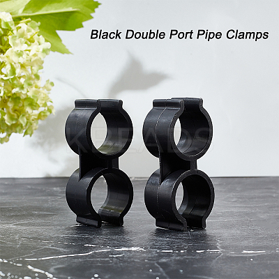Plastic Double Pipe Clamps LS-FIND-WH0036-40-1