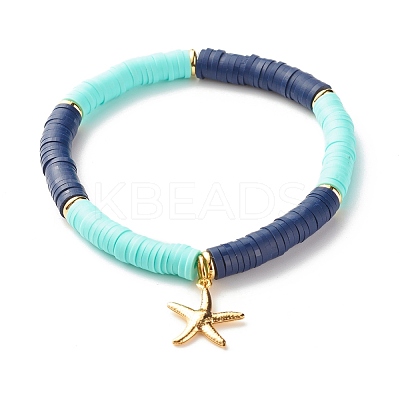 Handmade Polymer Clay Heishi Beads Stretch Bracelets Set BJEW-JB07335-1