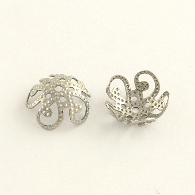 Tarnish Resistant 304 Stainless Steel 5-Petal Bead Caps LS-STAS-R065-33-1