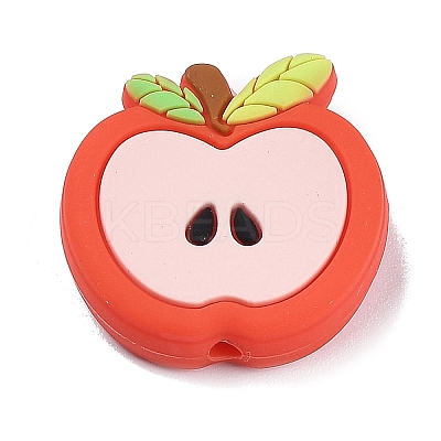Apple Food Grade Eco-Friendly Silicone Focal Beads SIL-B001-02A-1