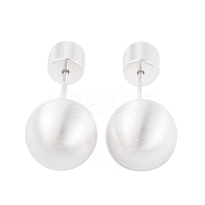 Round Ball Drawbench Brass Ear False Plugs for Women EJEW-G391-24D-S-1