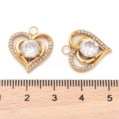 304 Stainless Steel Rhinestone Pendants STAS-Q340-03G-02-1