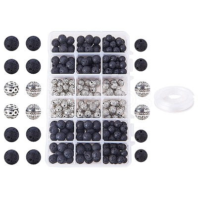 200PCS Natural Lava Rock Beads DIY-PH0014-01-1