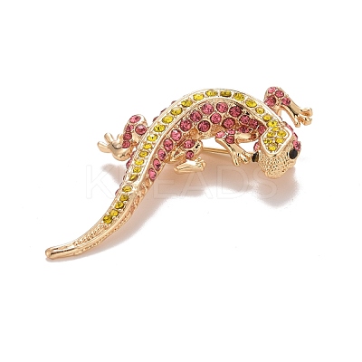 Rhinestone Lizard Badge JEWB-E013-03G-02-1