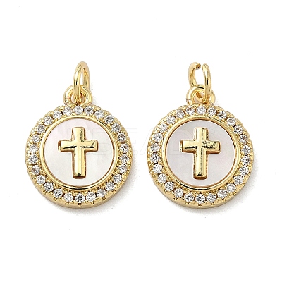 Brass Micro Pave Cubic Zirconia Pendants KK-A282-01G-03-1