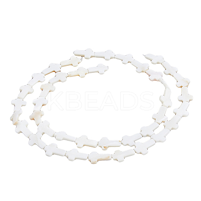 2 Strands Cross Natural Freshwater Shell Beads Strands SSHEL-DC0001-02-1