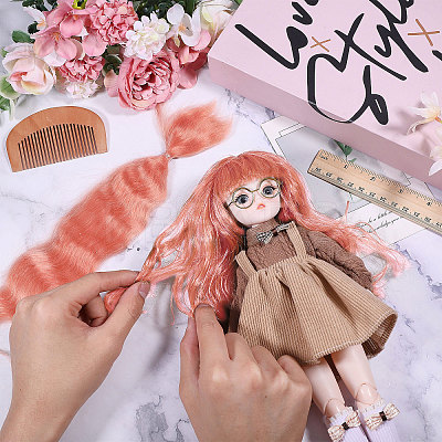 Artificial Wool Doll Wig Hair AJEW-WH0609-186H-1