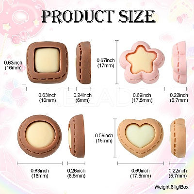 32Pcs 16 Styles Opaque Resin Imitation Food Cabochons CRES-CJ0001-65-1