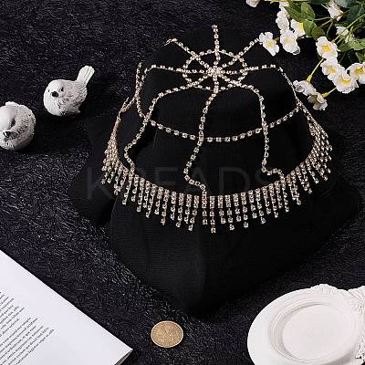Alloy Rhinestone Mesh Headbands OHAR-WH20007-05G-02-1