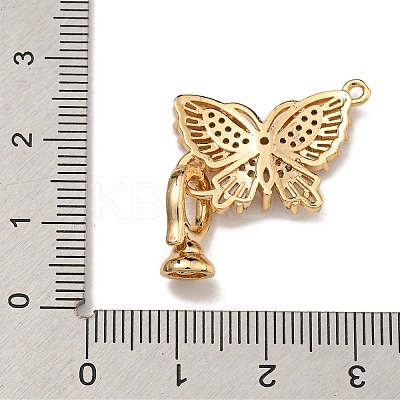 Brass Micro Pave Clear Cubic Zirconia Fold Over Clasps KK-U037-09G-02-1
