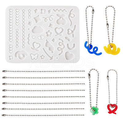 DIY Heart Pendant Silicone Molds & Iron Pendant Making Kits DIY-TA0011-01-1
