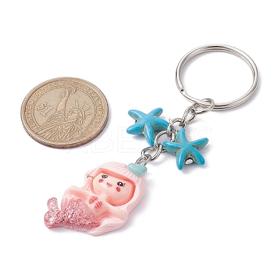 Mermaid Opaque Resin Pendant Keychain X1-KEYC-JKC00624-04-1