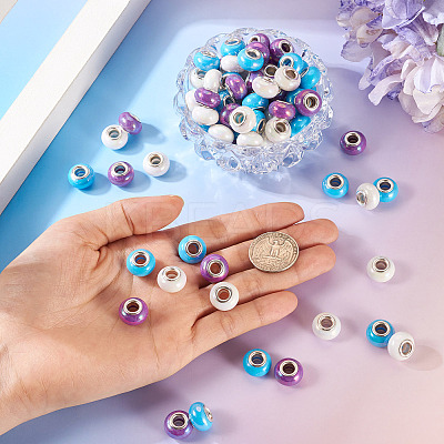 150Pcs Opaque Resin European Beads RESI-TA0004-72A-1