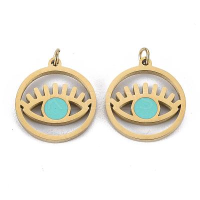 316 Surgical Stainless Steel Enamel Charms STAS-S116-395B-G-1