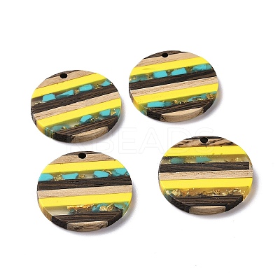 Transparent Resin & Walnut Wood Pendants RESI-TAC0017-68A-02-1