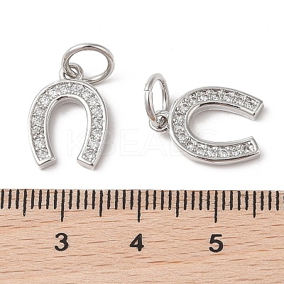 Rack Plating Brass Micro Pave Clear Cubic Zirconia Pendants LS-ZIRC-P118-01P-1