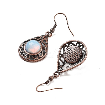 Opalite Teardrop Dangle Earrings EJEW-B055-02R-21-1