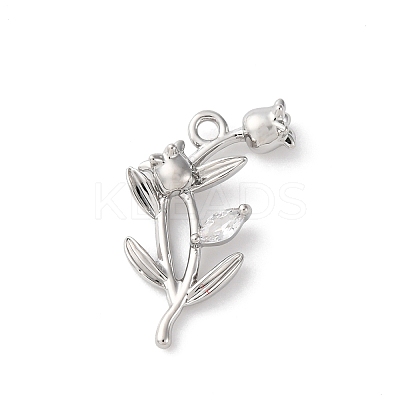 Brass Pave Clear Cubic Zirconia Pendants LS-KK-V016-02P-1