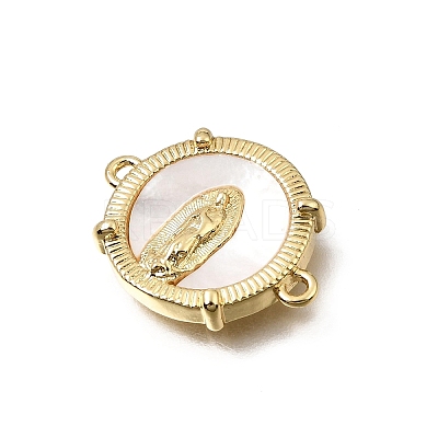 Virgin Mary Theme Brass & Natural Shell Connector Charms SH-CBA7C77-03B-G-1