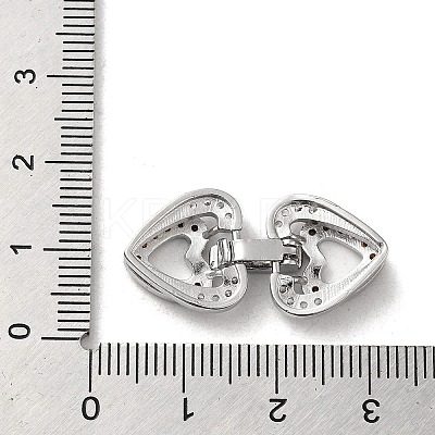 Brass Micro Pave Cubic Zirconia Fold Over Clasps KK-H455-53P-02-1