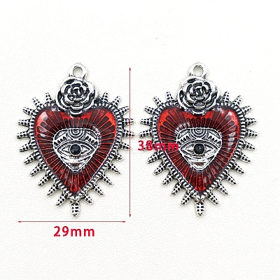 Gothic Style Alloy Resin Pendants X-PW-WGE8991-01-1