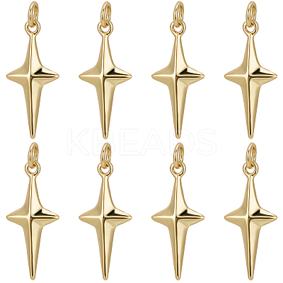 10Pcs Brass Pendants ZIRC-BBC0002-29-1
