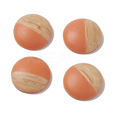 Two Tone Wood Grain Frosted Imitation Leather Style Resin Cabochons RESI-G053-01A-1