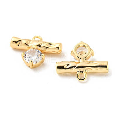 Brass Micro Pave Cubic Zirconia Charms KK-Q809-13G-1