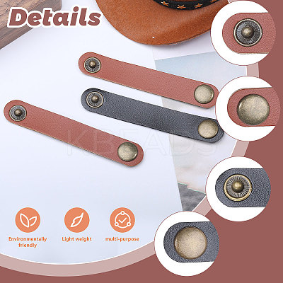 24Pcs 2 Colors PU Leather Cable Zip Ties DIY-CA0006-57-1