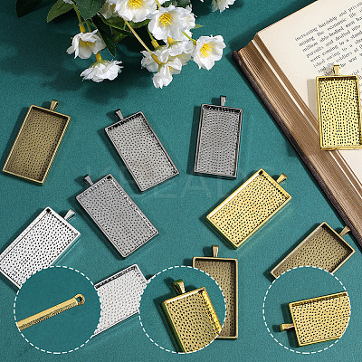 20Pcs 5 Colors Alloy Pendant Cabochon Settings FIND-SP0002-74-1