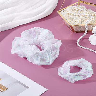 2Pcs 2 Colors Mermaid Princess Shiny Mesh Hairband - Fairy OHAR-LP0001-13-1