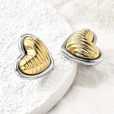 304 Stainless Steel Stud Earrings EJEW-D308-04B-PG-1