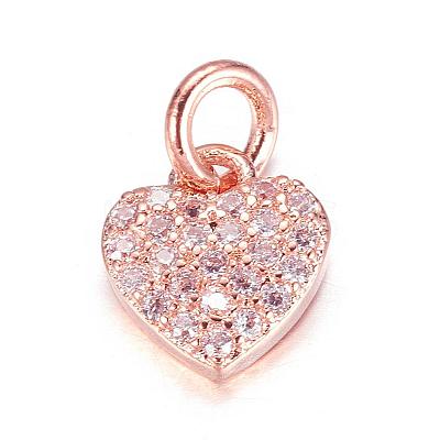 Brass Micro Pave Cubic Zirconia Charms ZIRC-P060-41RG-1