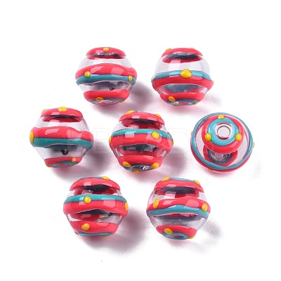 Transparent Glass Enamel Beads GLAA-G084-01D-1