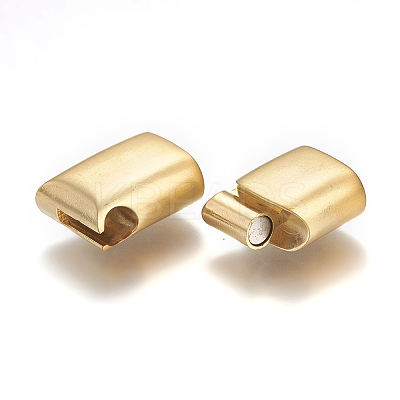 304 Stainless Steel Magnetic Clasps with Glue-in Ends STAS-P224-01G-1