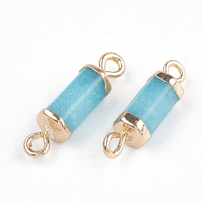 Electroplate Natural White Jade Links connectors G-S344-01B-1