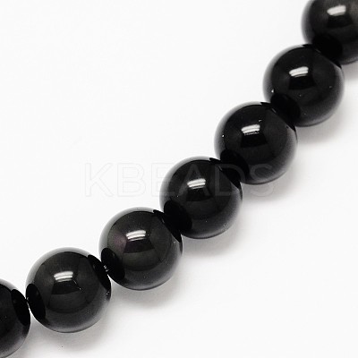 Grade AA Natural Obsidian Round Beads Strands X-G-L275-03-6mm-1