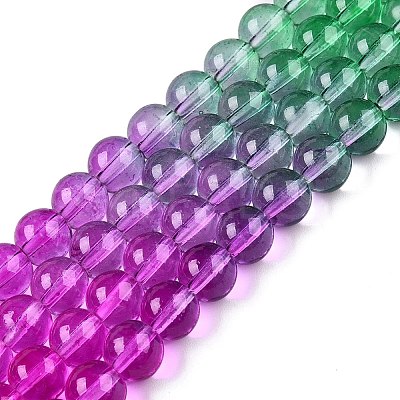Baking Paint Transparent Glass Beads X-DGLA-M001-8mm-06-1